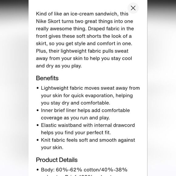 NWT Girls Nike breeze mid-rise skort - Picture 5 of 11